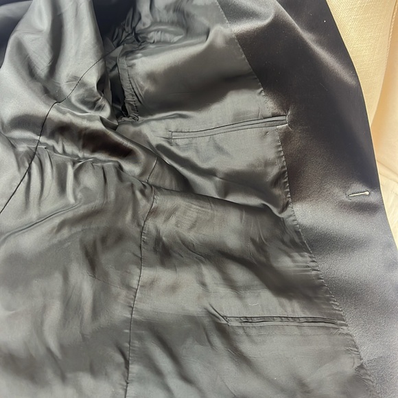 Armani Collezioni Men Wool Tuxedo Blazer 44R  Black Single Breasted Satin Lapel - Picture 7 of 11